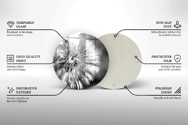 Chopping board glass Delicate dandelion