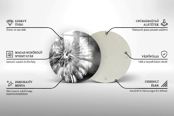 Chopping board glass Delicate dandelion