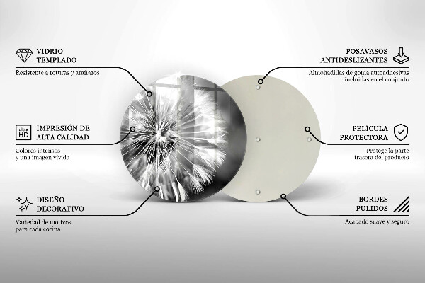 Chopping board glass Delicate dandelion
