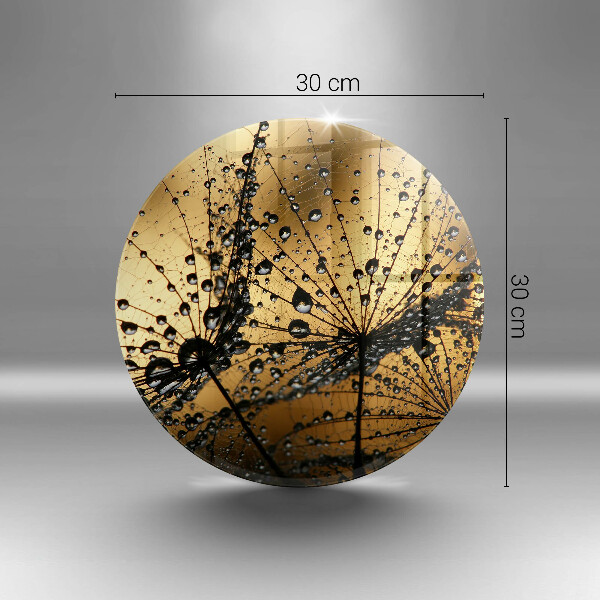 Chopping board glass Rosa and dandelions