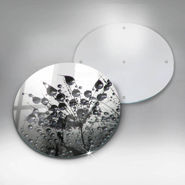 Chopping board glass Dandelions and dew