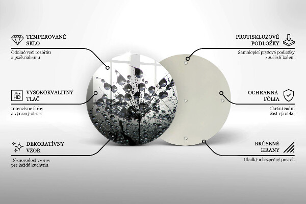 Chopping board glass Dandelions and dew