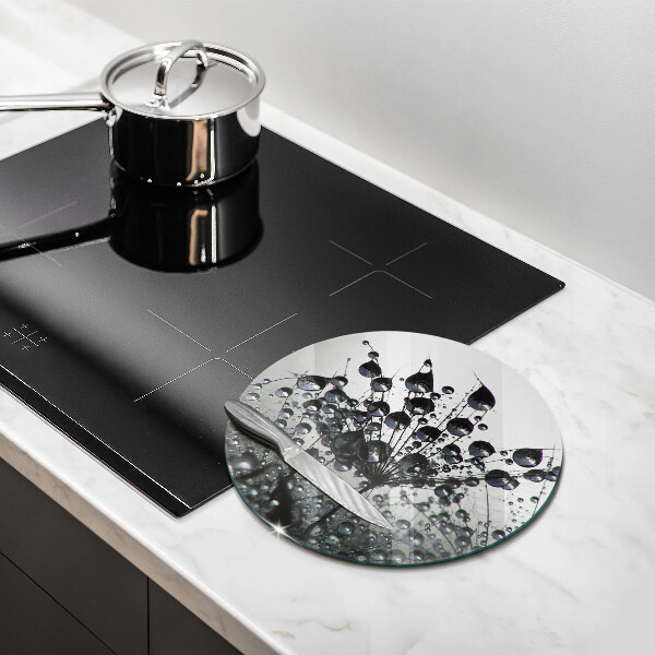 Chopping board glass Dandelions and dew