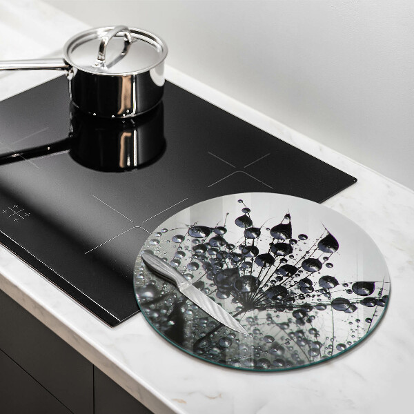 Chopping board glass Dandelions and dew