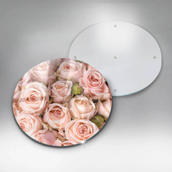 Chopping board glass A delicate bouquet of roses