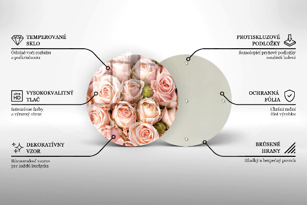 Chopping board glass A delicate bouquet of roses