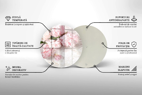 Chopping board glass Delicate roses flowers