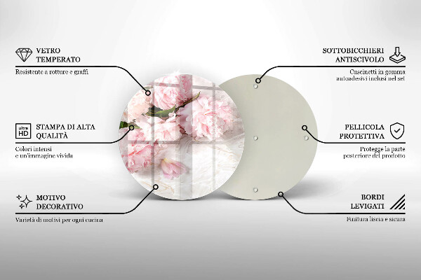 Chopping board glass Delicate roses flowers