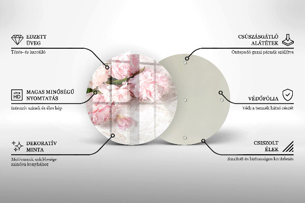 Chopping board glass Delicate roses flowers
