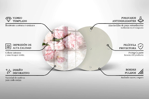 Chopping board glass Delicate roses flowers