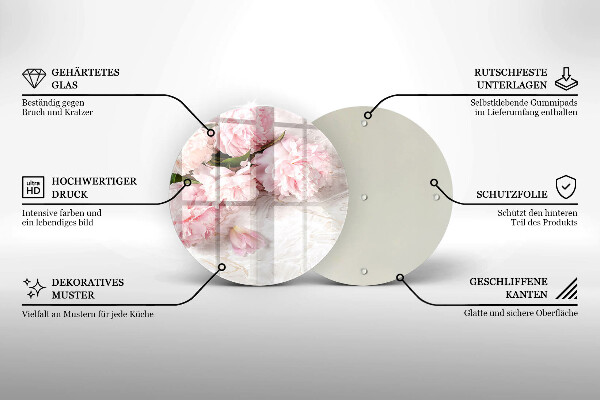 Chopping board glass Delicate roses flowers