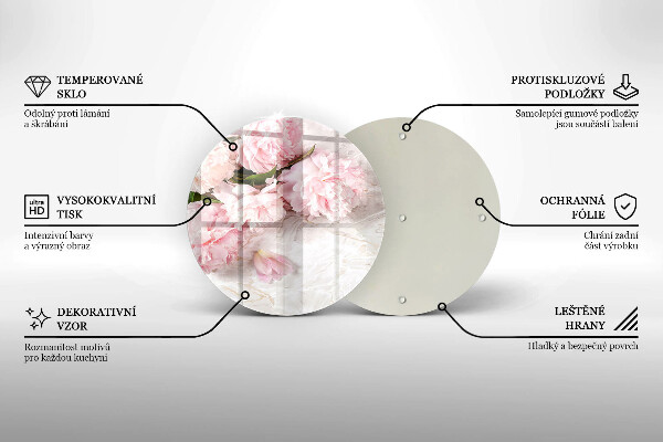 Chopping board glass Delicate roses flowers