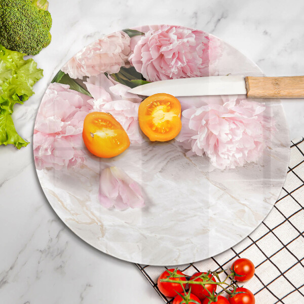 Chopping board glass Delicate roses flowers