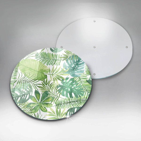 Chopping board glass Boho watercolors leaves