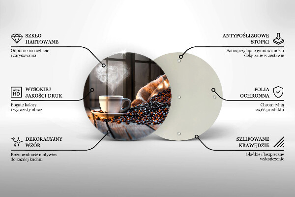 Chopping board glass Coffee cup and heart