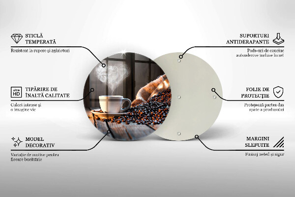 Chopping board glass Coffee cup and heart