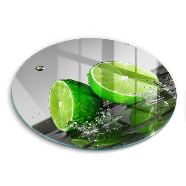 Chopping board glass Juicy lime and water