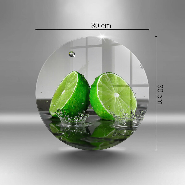 Chopping board glass Juicy lime and water