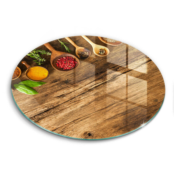 Chopping board glass Wooden spices