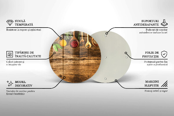 Chopping board glass Wooden spices