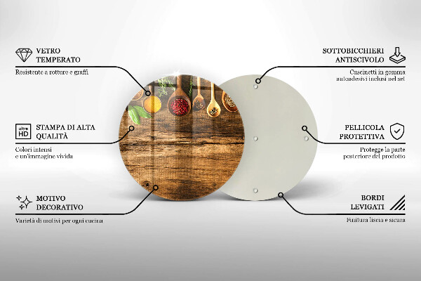 Chopping board glass Wooden spices