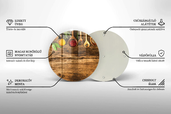 Chopping board glass Wooden spices