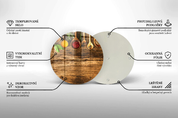 Chopping board glass Wooden spices