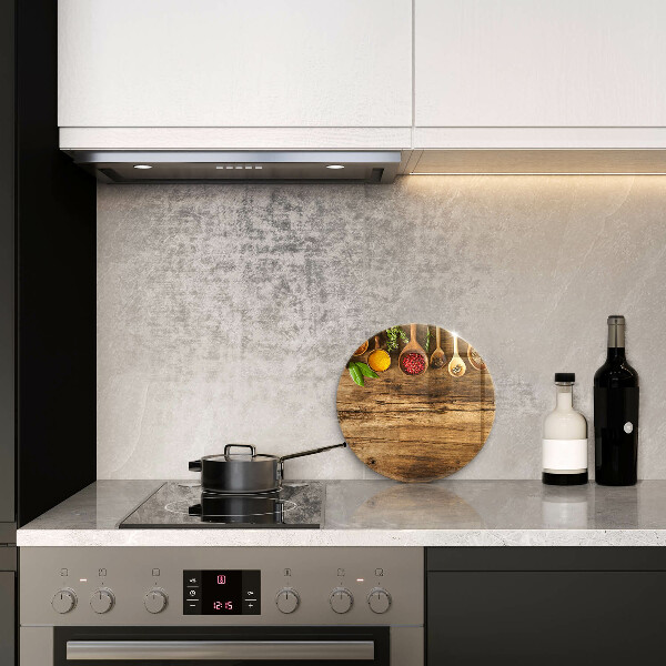 Chopping board glass Wooden spices