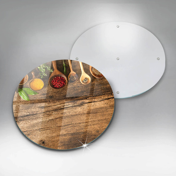 Chopping board glass Wooden spices