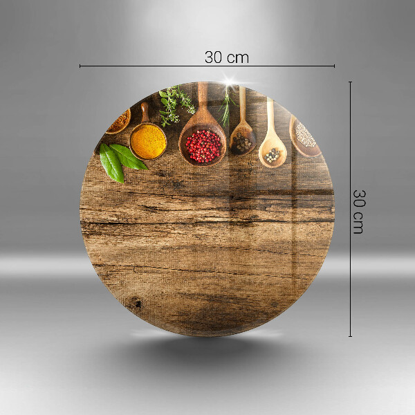 Chopping board glass Wooden spices