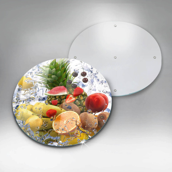 Chopping board glass Juicy fruit and water
