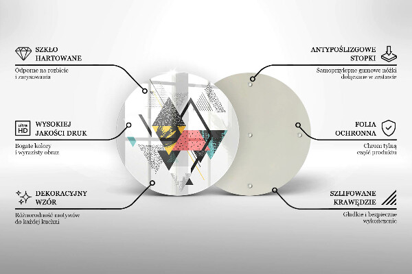 Chopping board glass Abstraction of the triangle