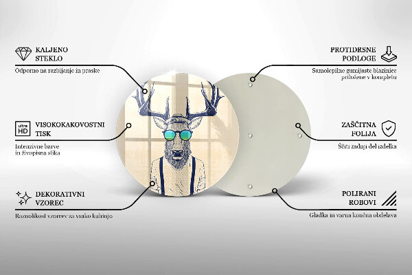 Chopping board glass Illustration Man Jeleń