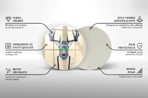 Chopping board glass Illustration Man Jeleń