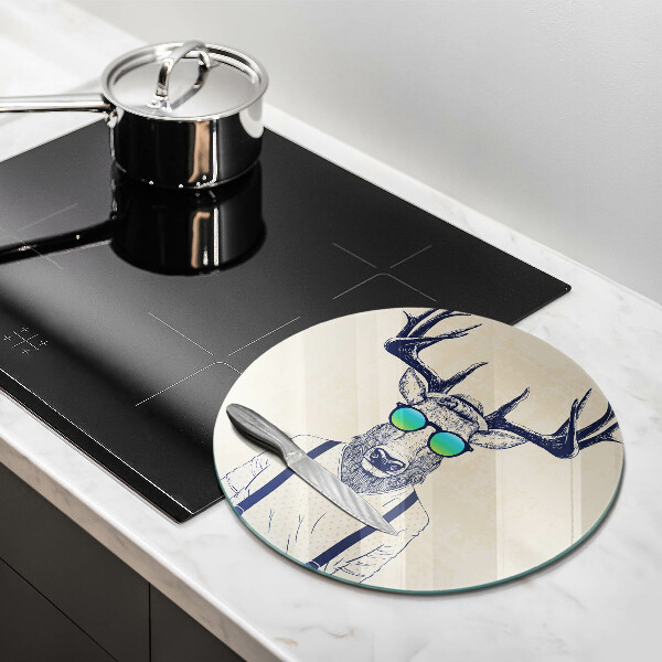 Chopping board glass Illustration Man Jeleń