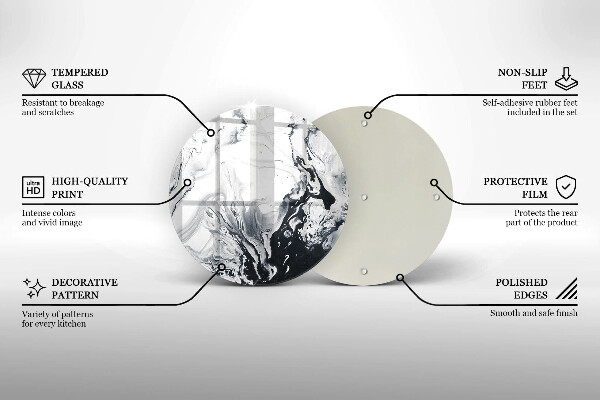 Chopping board glass Ink abstraction