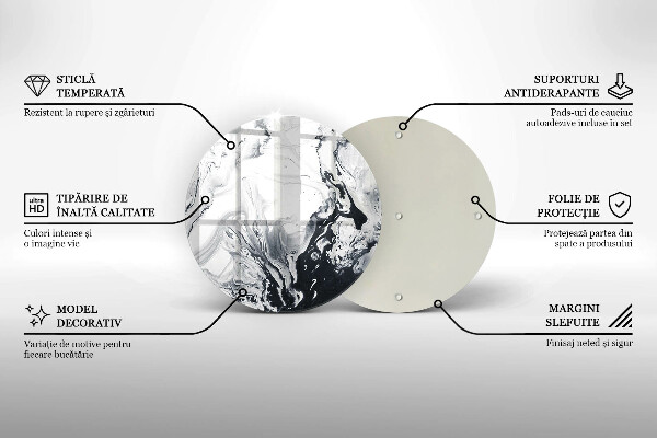 Chopping board glass Ink abstraction