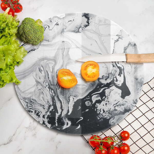 Chopping board glass Ink abstraction