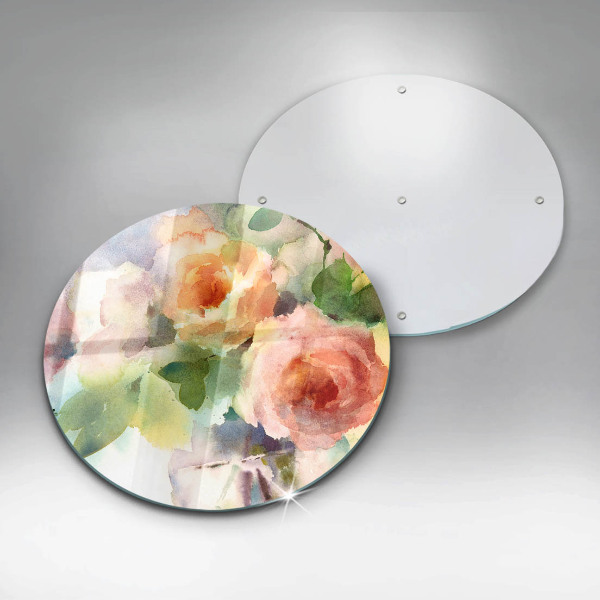 Chopping board glass Painted flowers