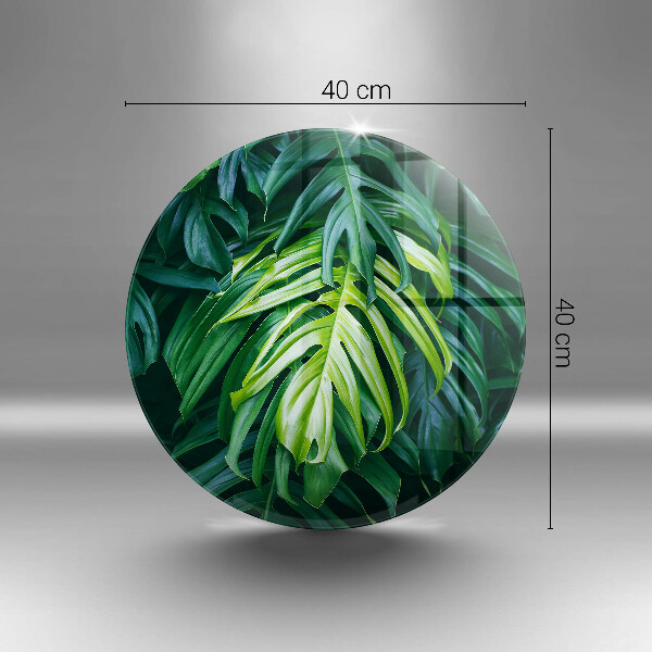 Chopping board glass Monstera wild leaves