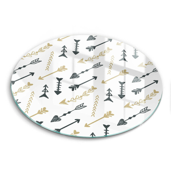 Chopping board glass Boho arrow pattern