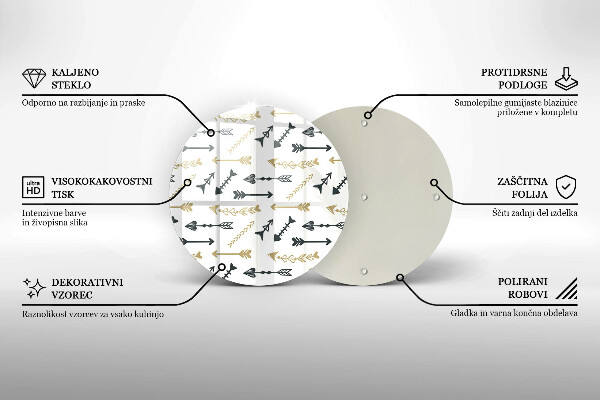 Chopping board glass Boho arrow pattern