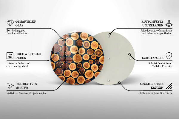 Chopping board glass Wooden stumps of trees