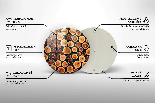 Chopping board glass Wooden stumps of trees