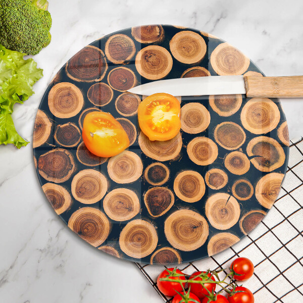 Chopping board glass Wooden stumps of trees
