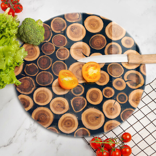 Chopping board glass Wooden stumps of trees