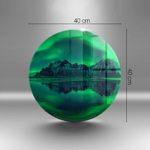 Chopping board glass Landscape of the aurora polar