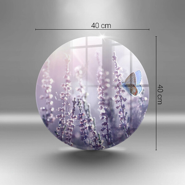 Chopping board glass Field flowers and butterfly