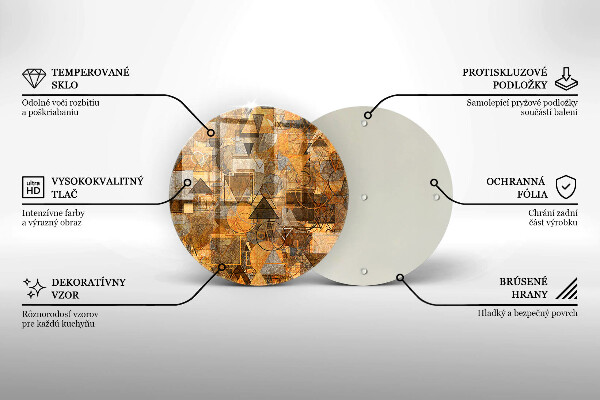 Chopping board glass Geometric figure pattern