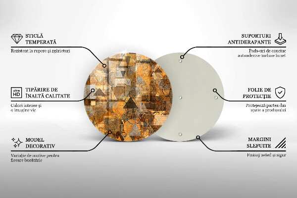 Chopping board glass Geometric figure pattern